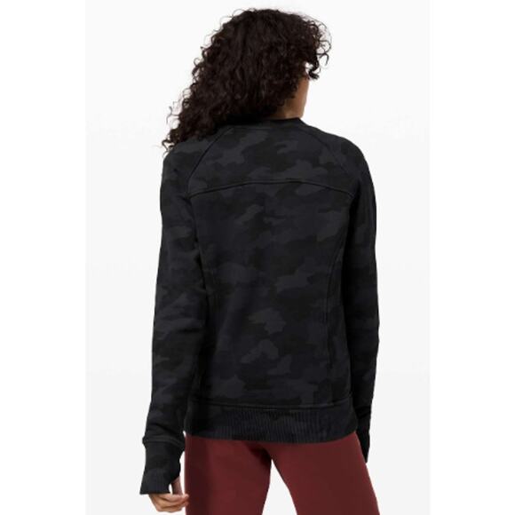 Lululemon Scuba Crew Neck Sweatshirt Heritage 365 Camo Deep Coal Multi Size 12 - Picture 4 of 10